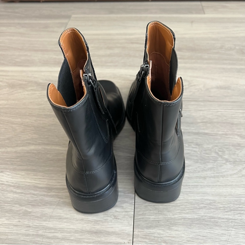 Franco Sarto, Gratia, Black, Leather, Buckle Boots | Women’s 8 - Picture 5 of 7